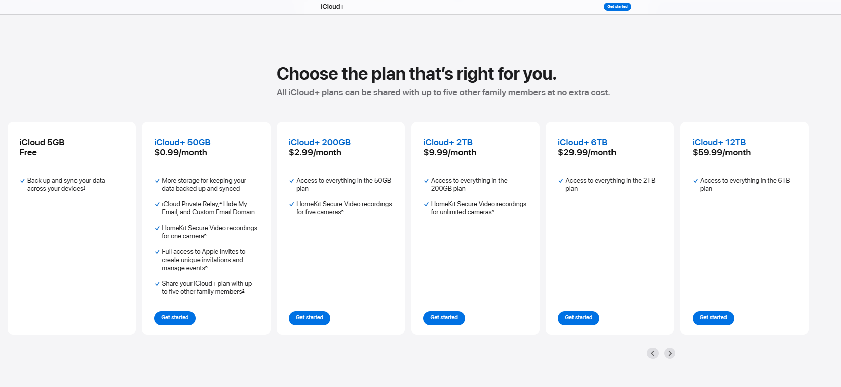 iCloud pricing on March 11, 2025