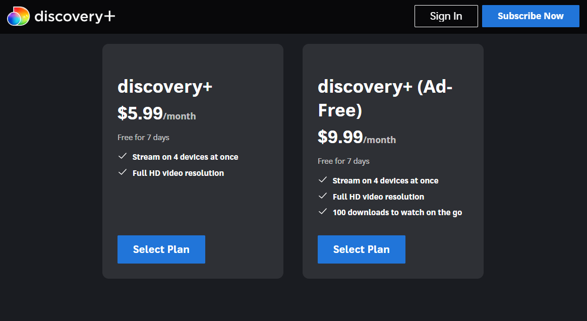 Discovery Plus pricing on June 15, 2025