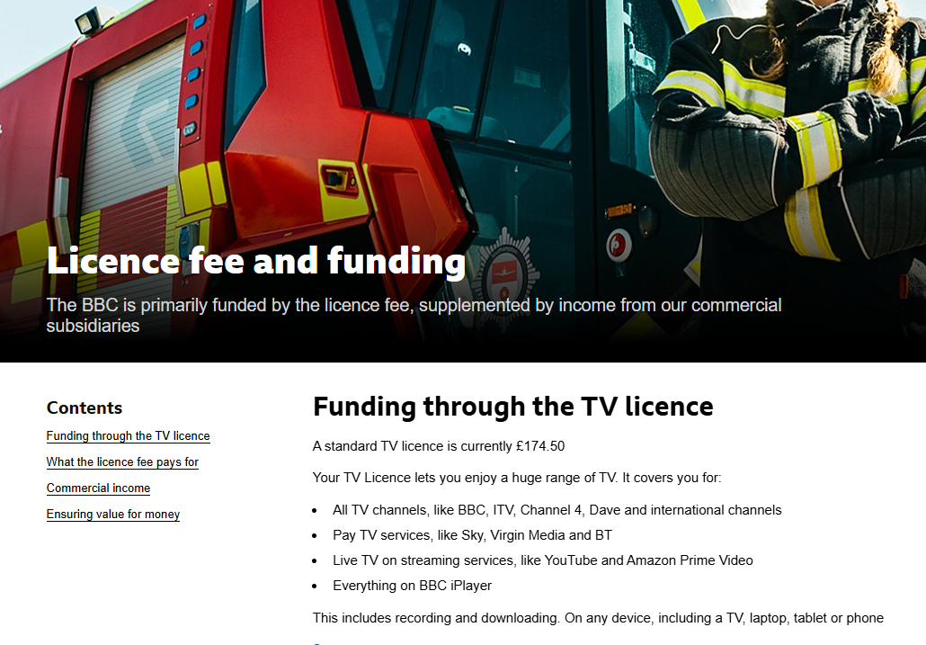 BBC Licence Fee pricing on July 17, 2025