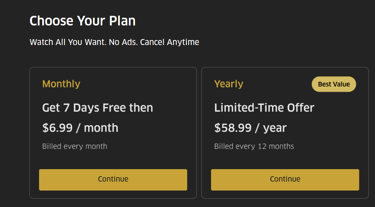 MGM Plus pricing on July 23, 2025