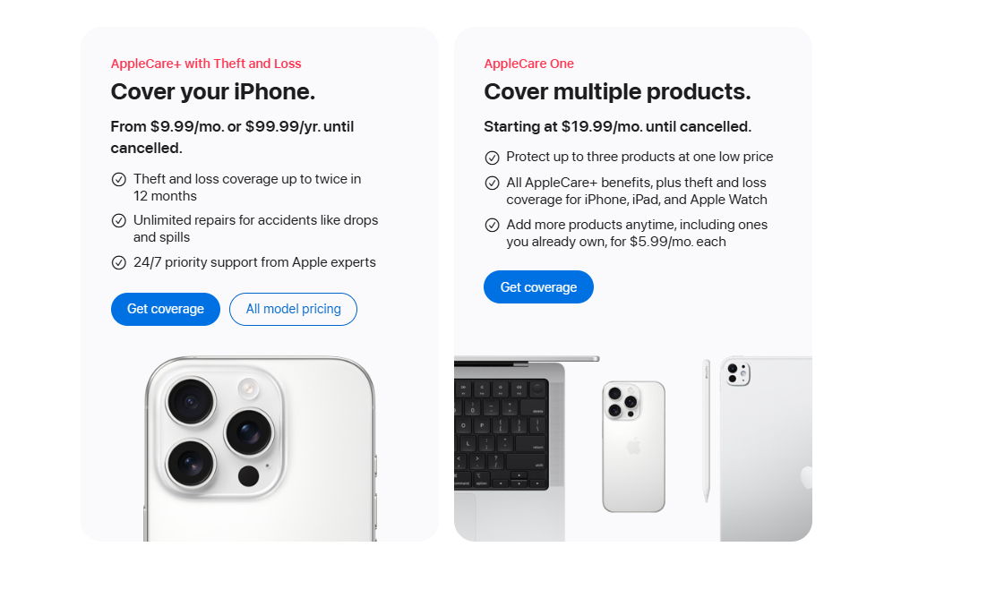AppleCare Plus Subscription pricing on August 19, 2025