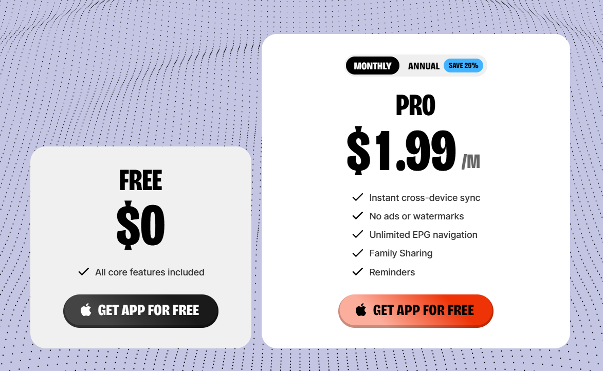 UHF App pricing on October 2, 2025