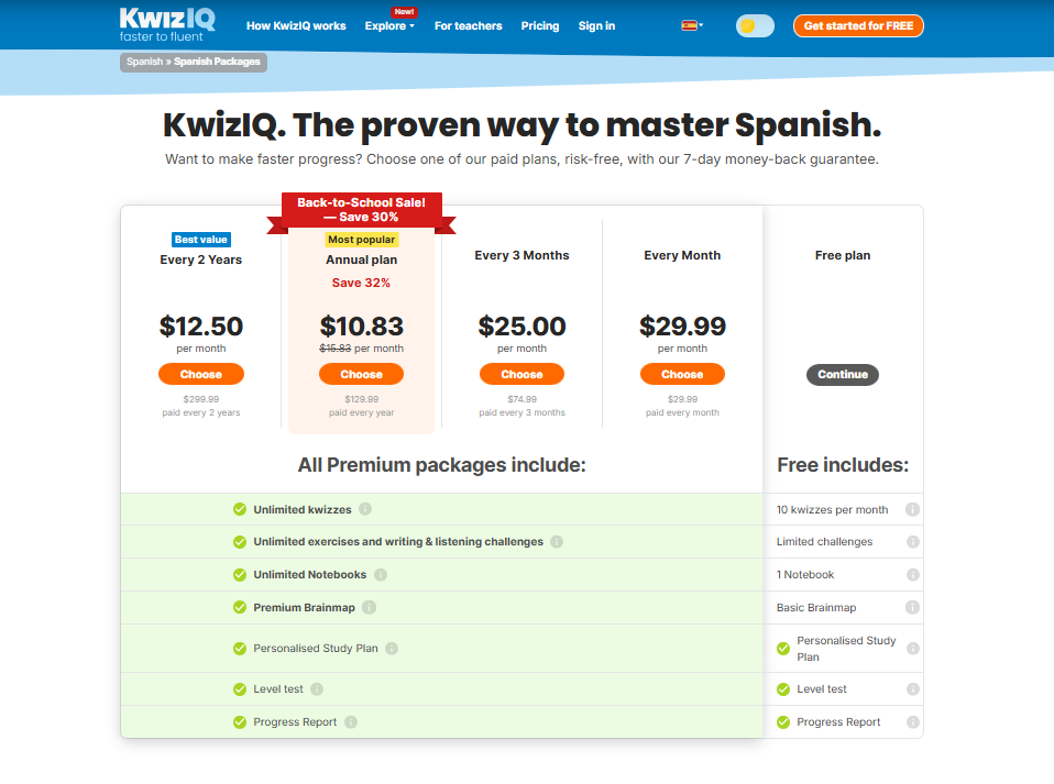 KwizIQ pricing on December 19, 2025