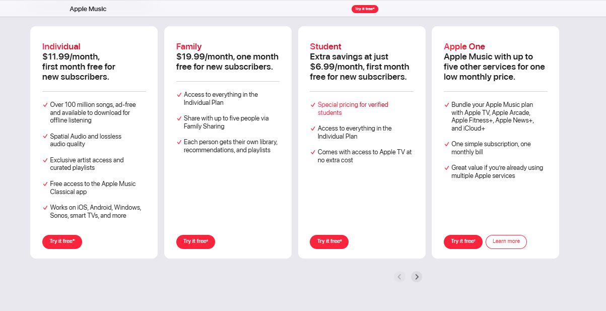 Apple Music pricing on January 29, 2026