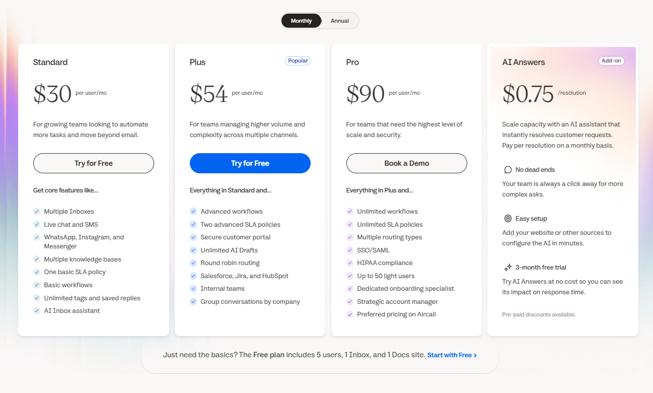 Help Scout pricing on January 28, 2026