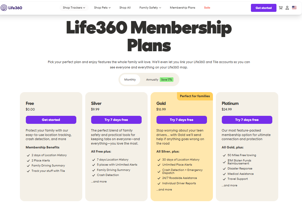 Life360 Membership pricing on January 29, 2026