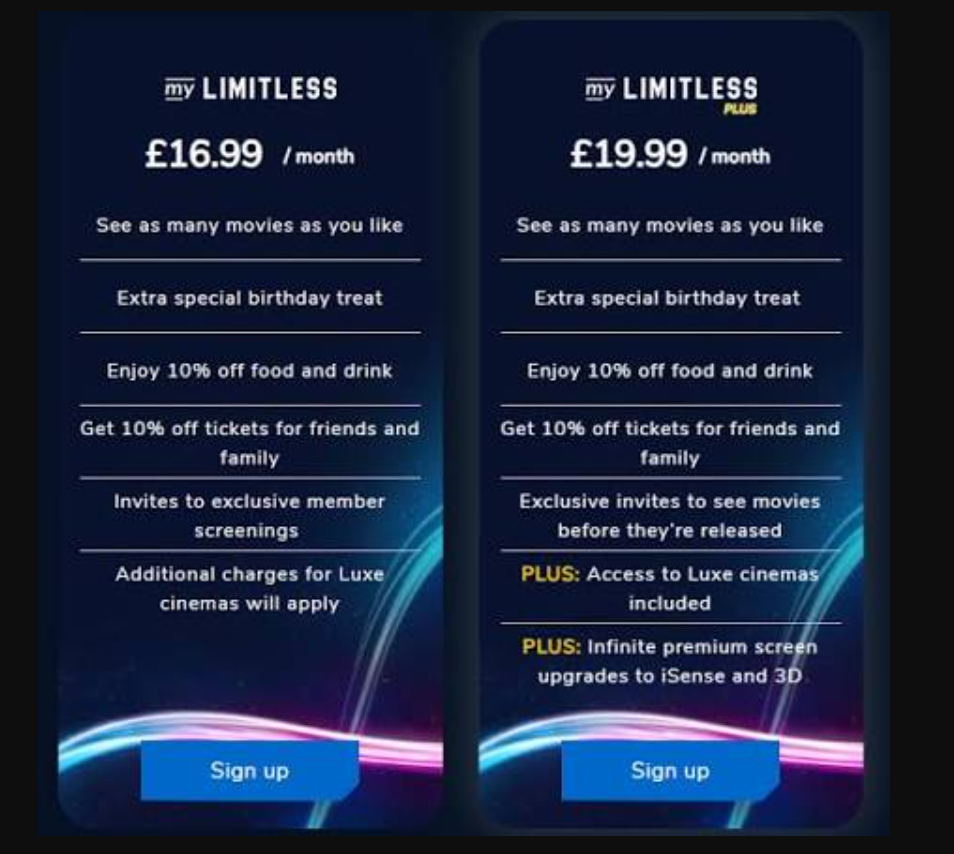 Odeon Membership pricing on January 5, 2026