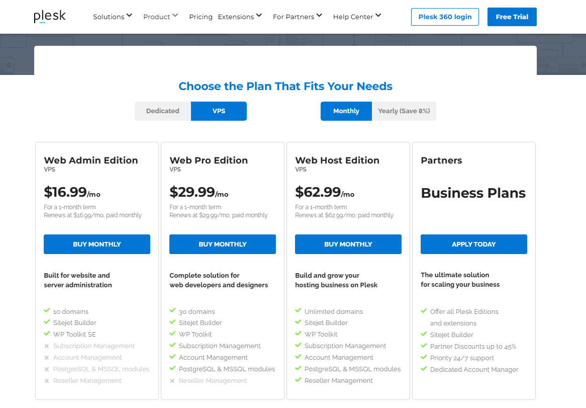 Plesk pricing on January 26, 2026