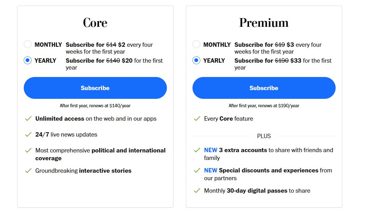Washington Post Subscription pricing on January 13, 2026