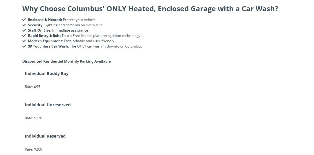 Long Street Garage Parking pricing on March 19, 2026