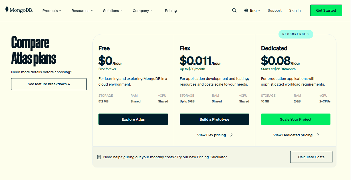 MongoDB pricing on March 16, 2026