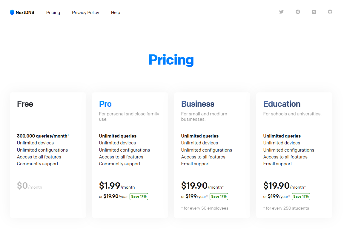 NextDNS pricing on March 12, 2026
