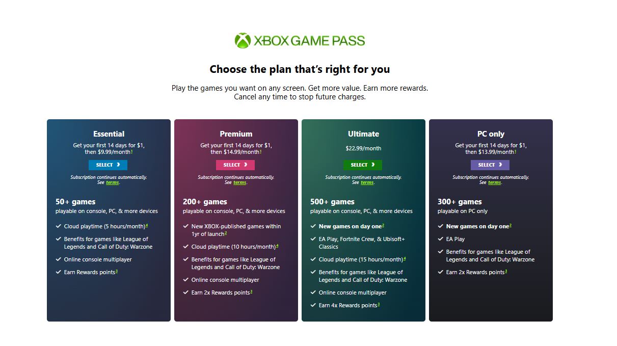 Xbox Game Pass pricing on March 11, 2026
