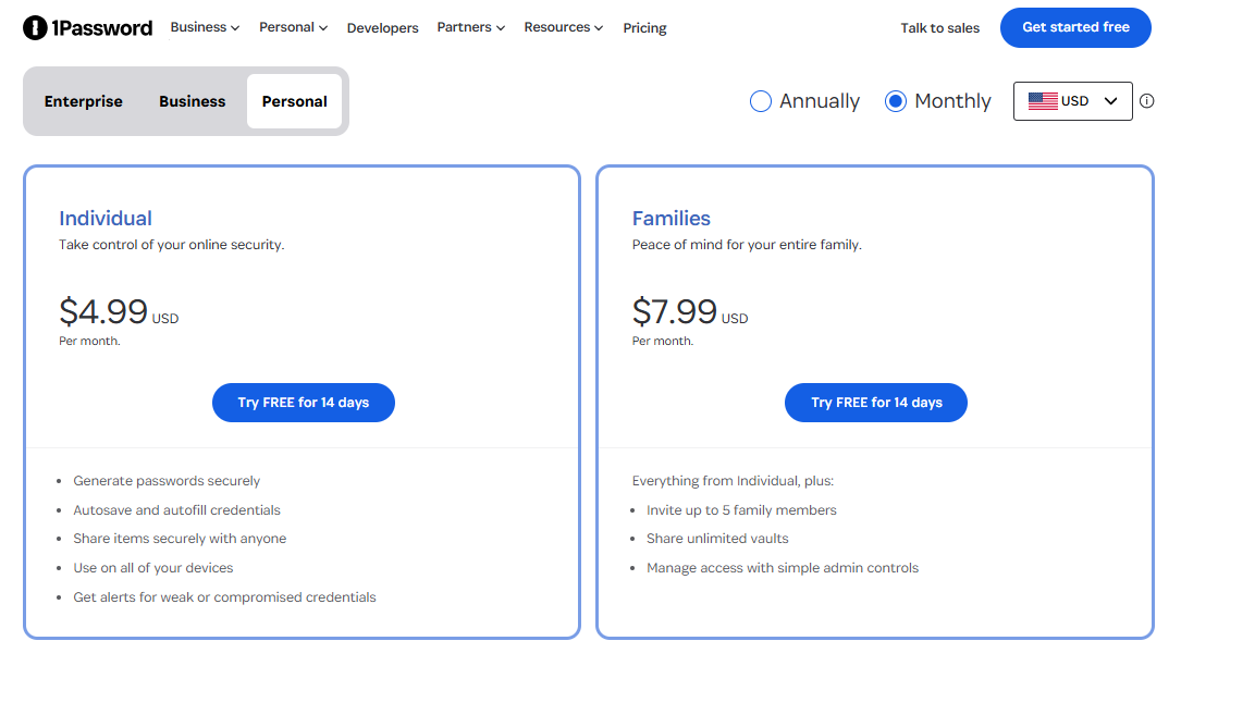 1Password pricing on June 4, 2026