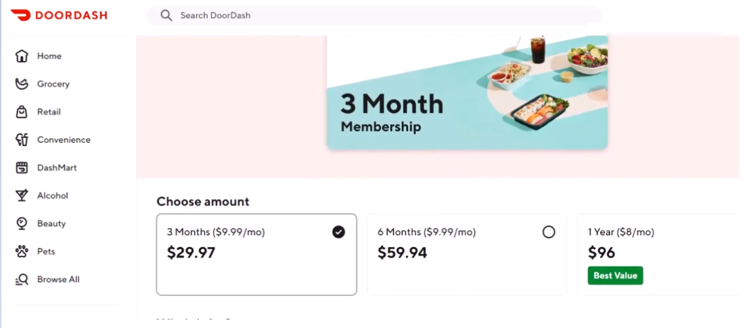 DoorDash DashPass pricing on June 24, 2026