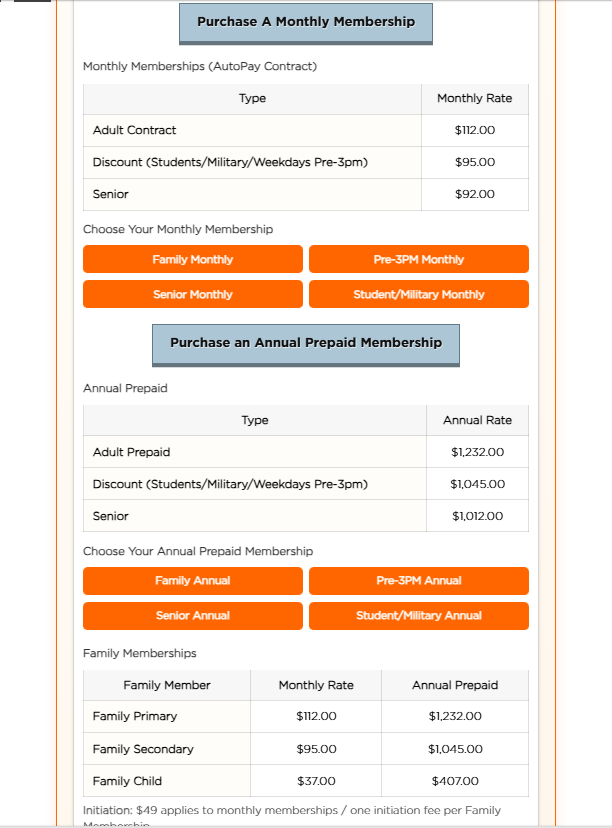 Portland Rock Gym Membership pricing on June 17, 2026