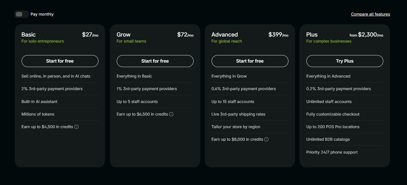 Shopify pricing on June 9, 2026