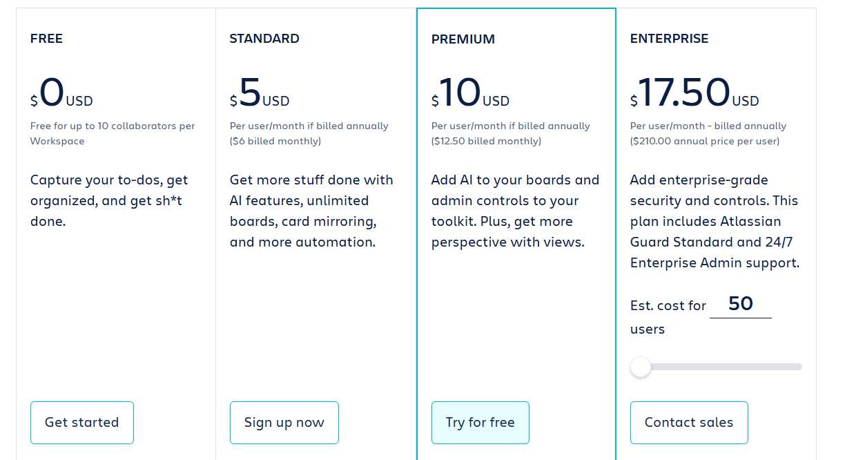 Trello pricing on June 17, 2026