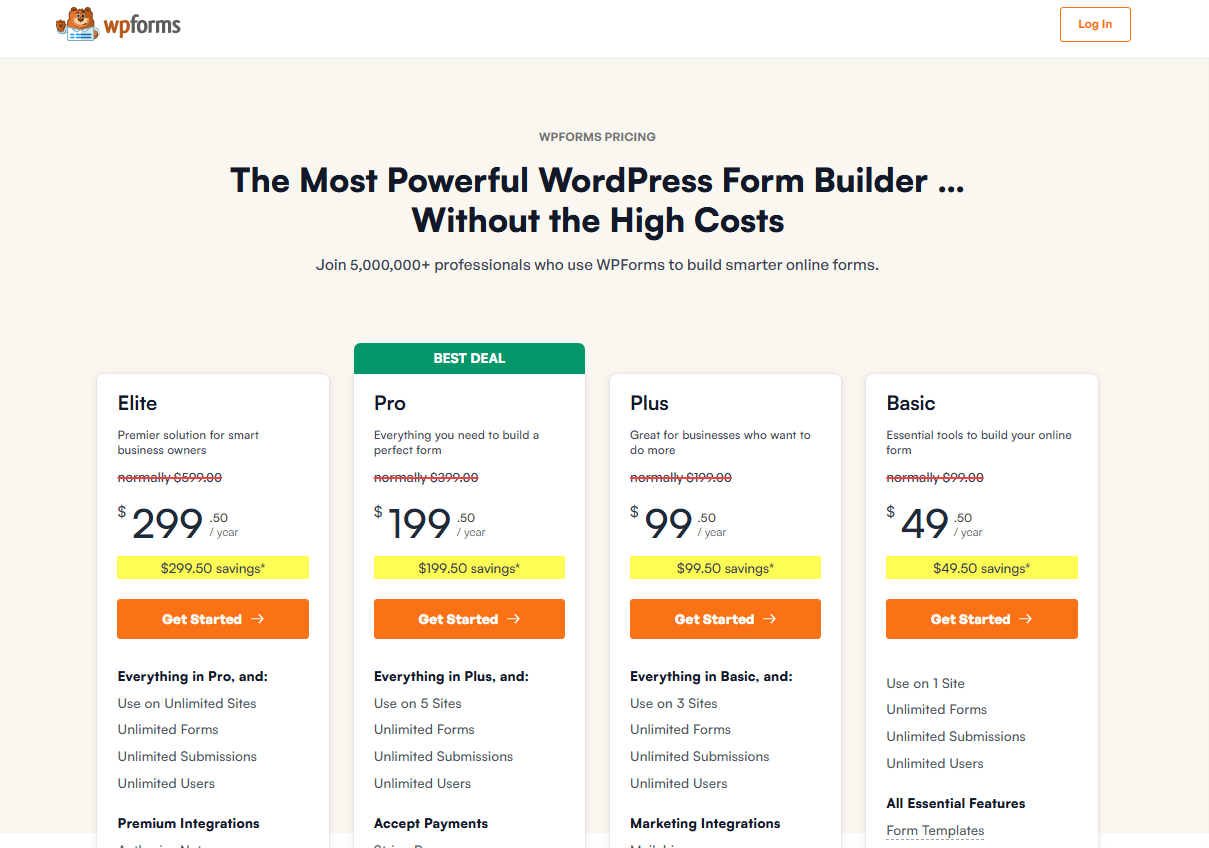 WPForms pricing on June 16, 2026