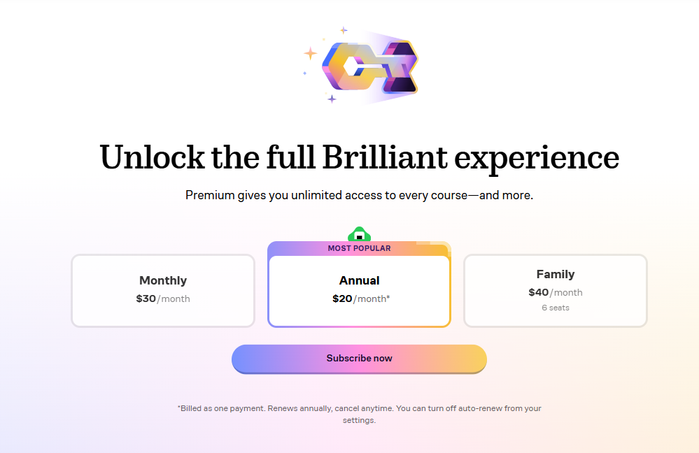 Brilliant Premium pricing on July 15, 2026