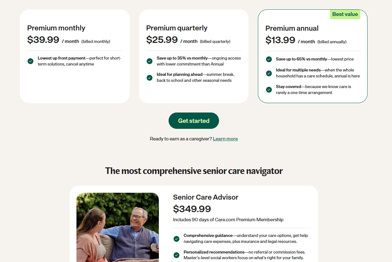 Care subscription pricing on July 4, 2026