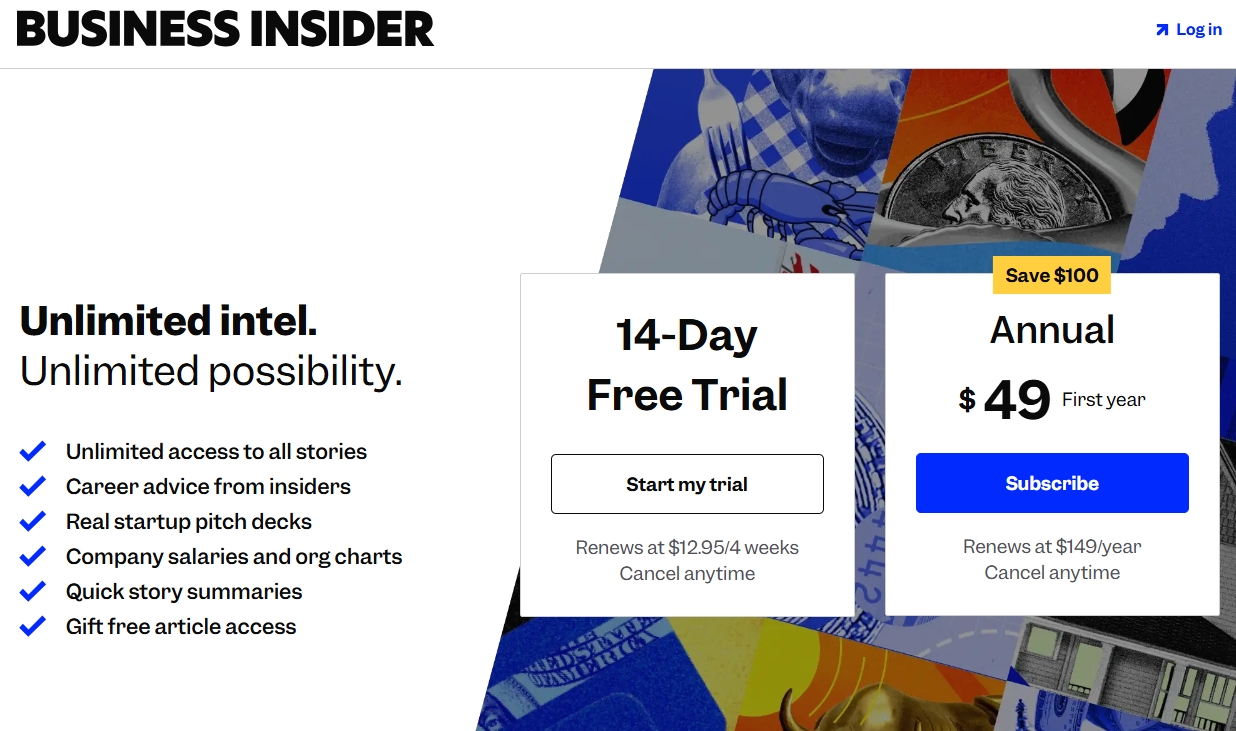 Business Insider Subscription pricing on August 13, 2026