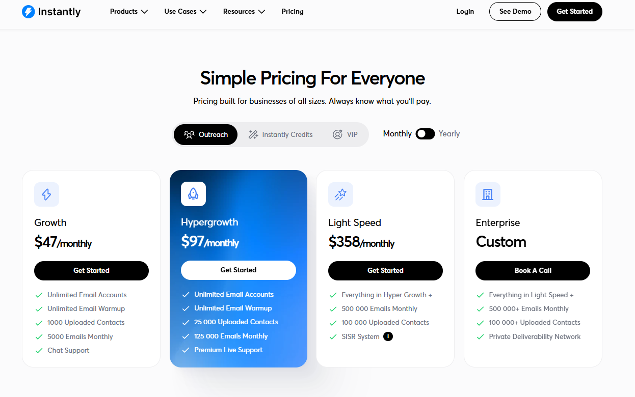 Instantly pricing on August 18, 2026