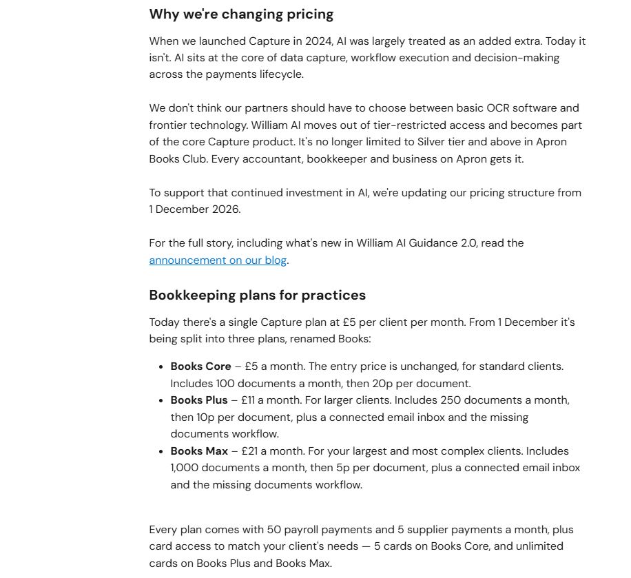 Apron App pricing changes discussion image