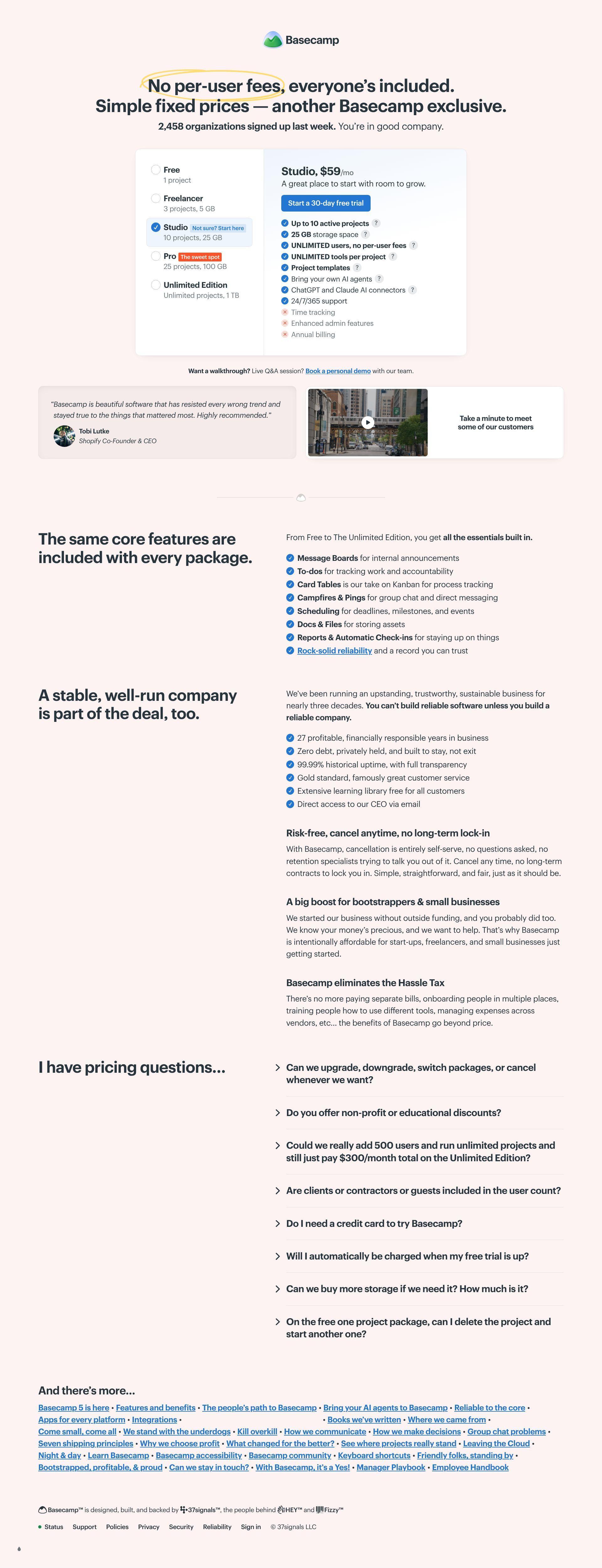Basecamp pricing on September 12, 2026