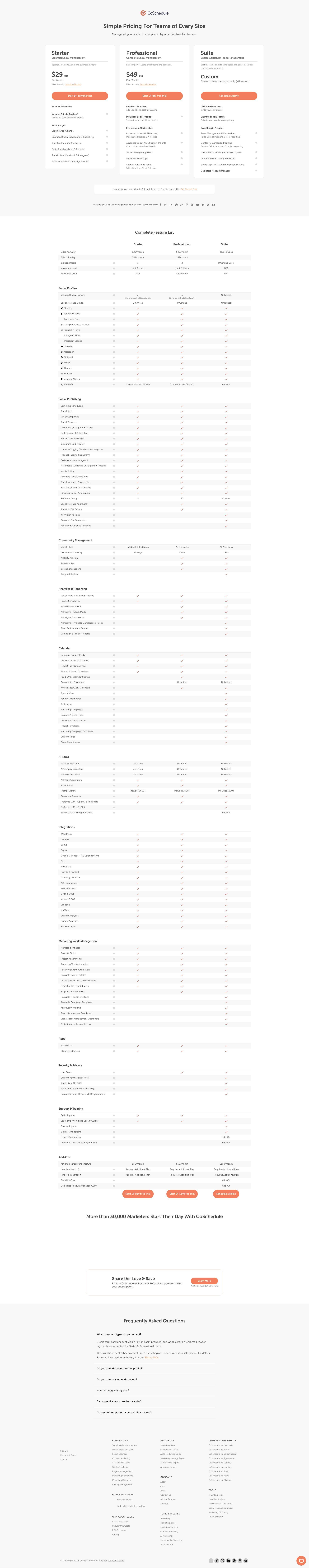 CoSchedule pricing on September 12, 2026