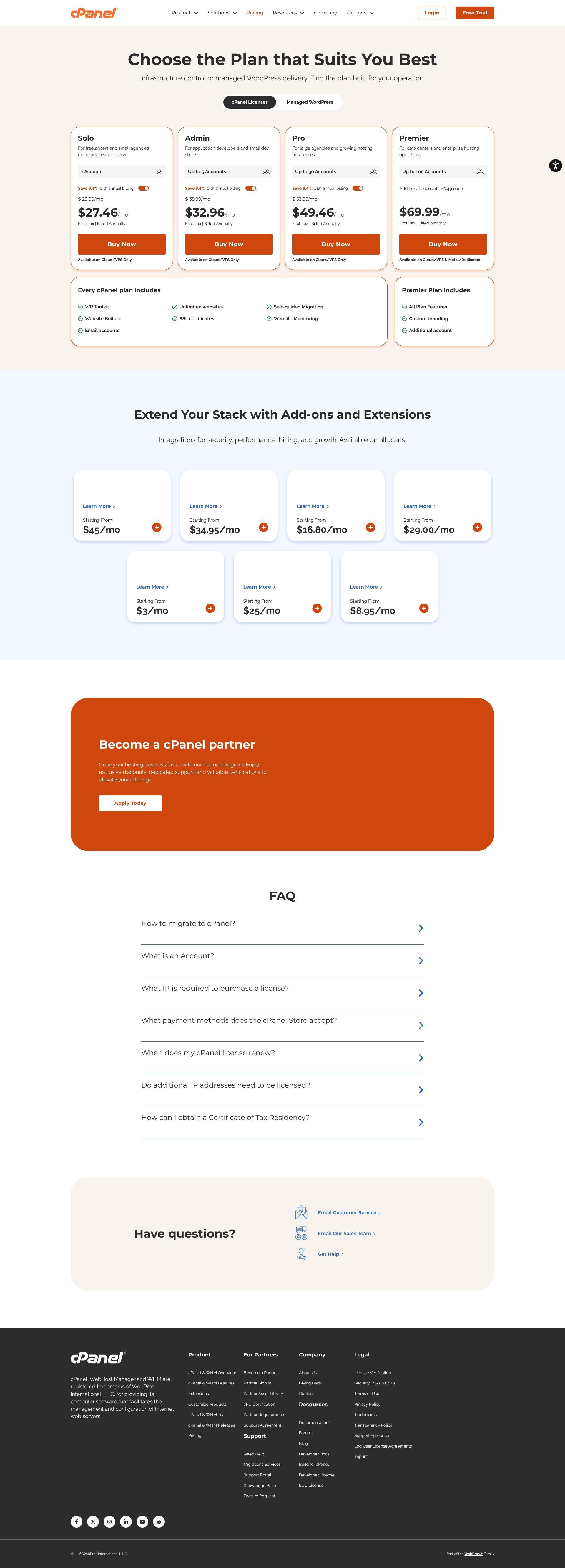 cPanel pricing on September 12, 2026