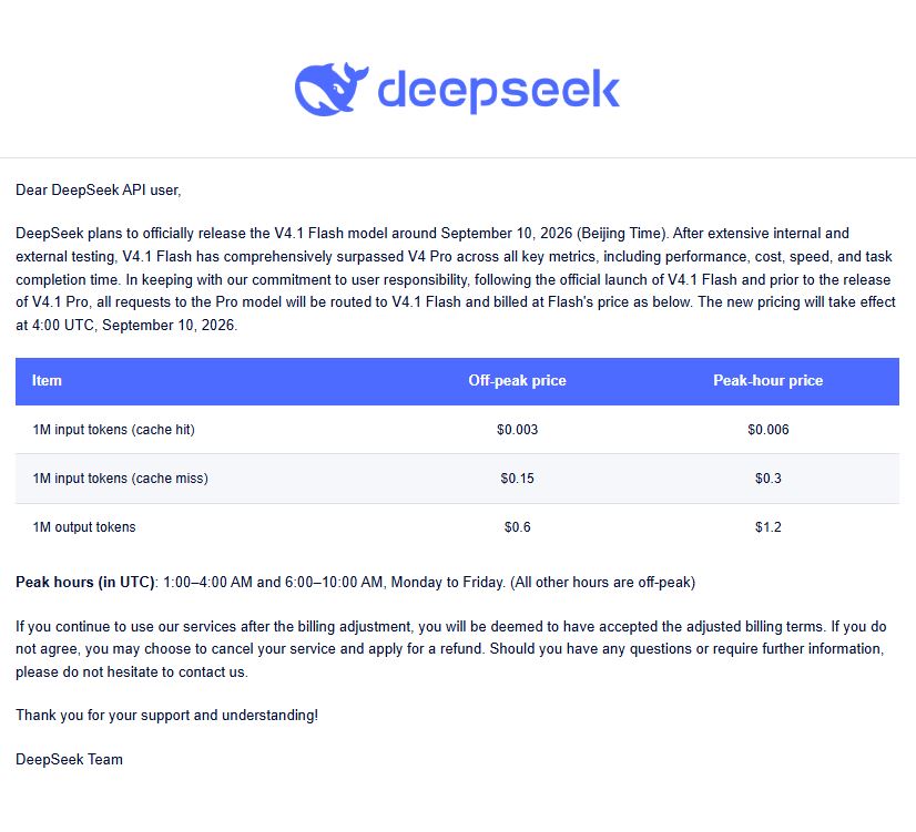 Deepseek pricing changes discussion image