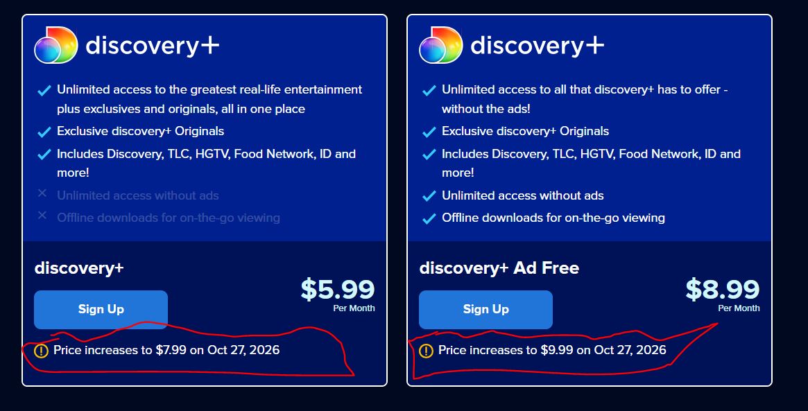 Discovery Plus pricing changes discussion image