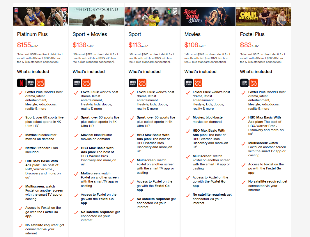 Foxtel pricing on September 12, 2026