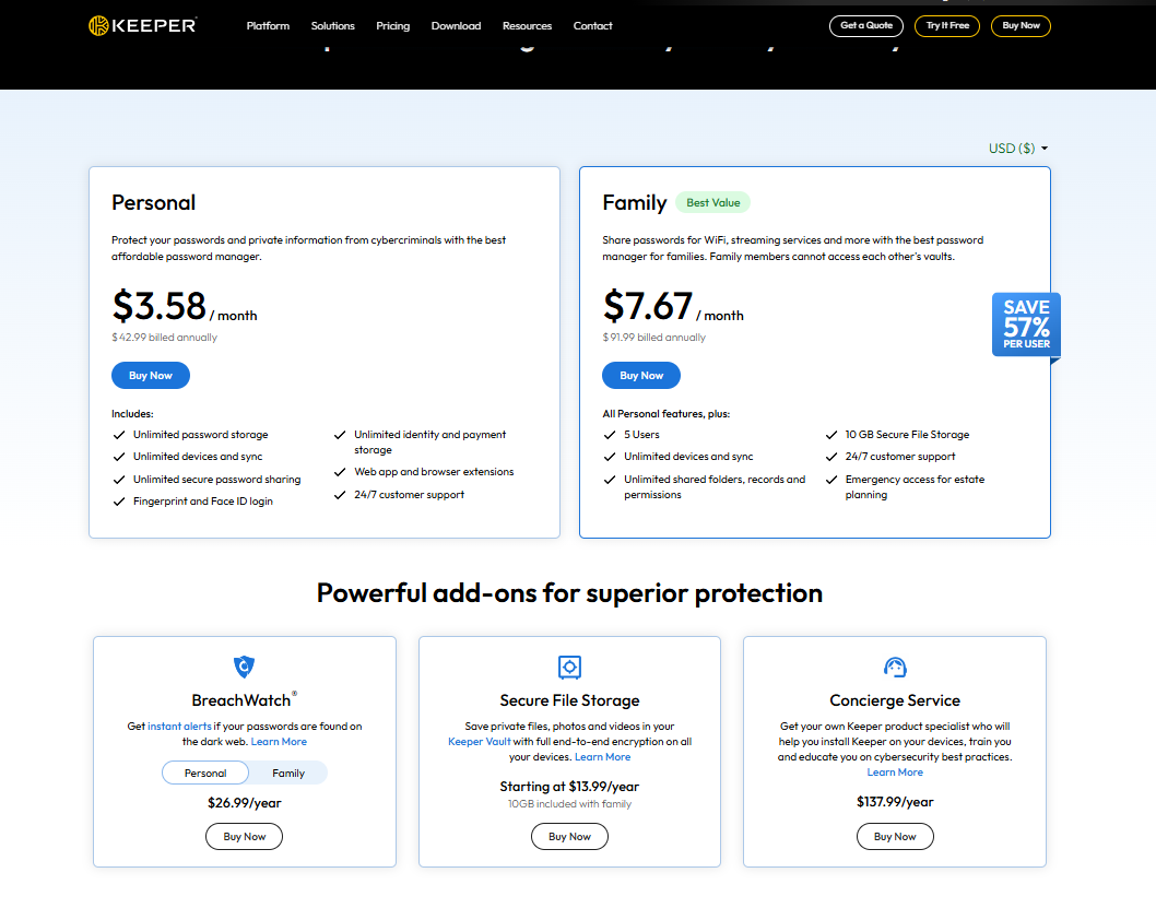 Keeper Security pricing on September 11, 2026