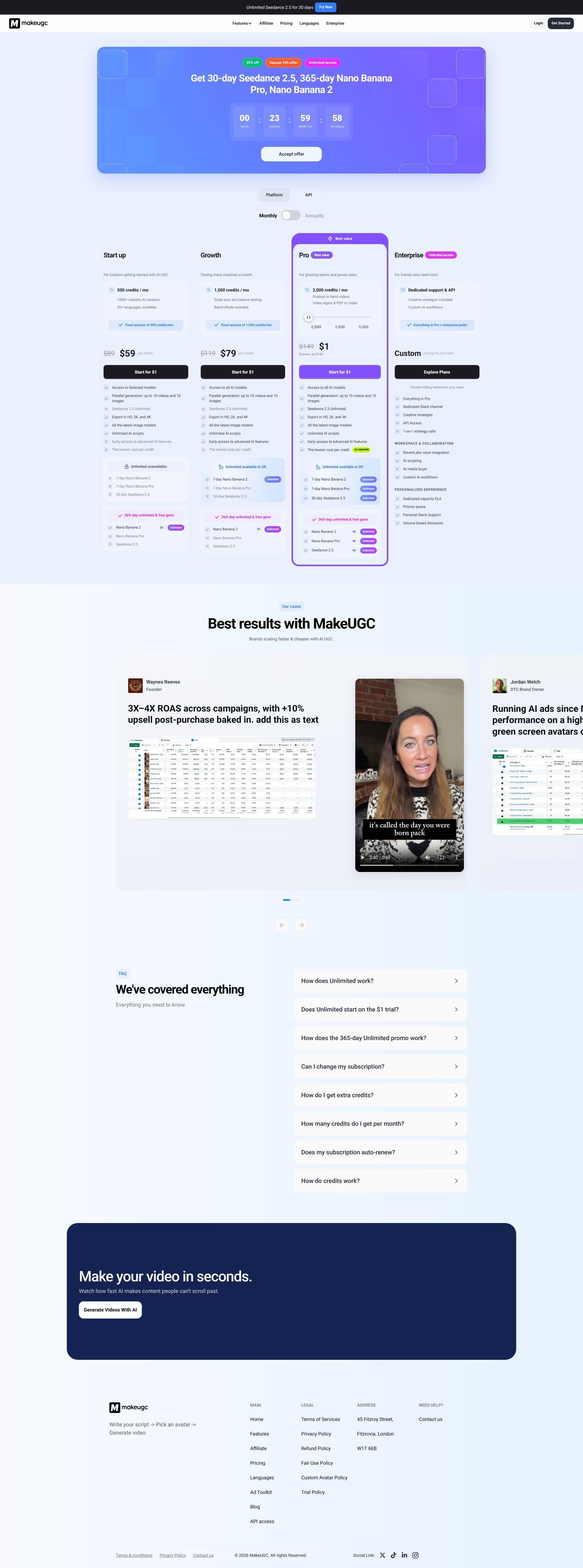 MakeUGC pricing on September 12, 2026