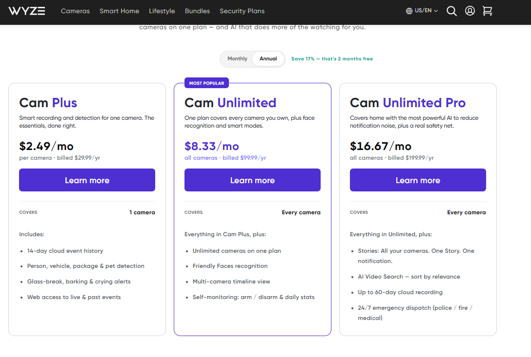 Wyze pricing on September 10, 2026