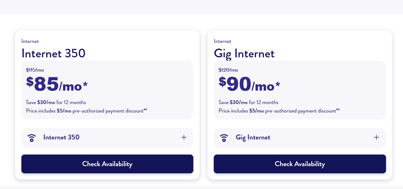 Eastlink Internet pricing on October 8, 2026