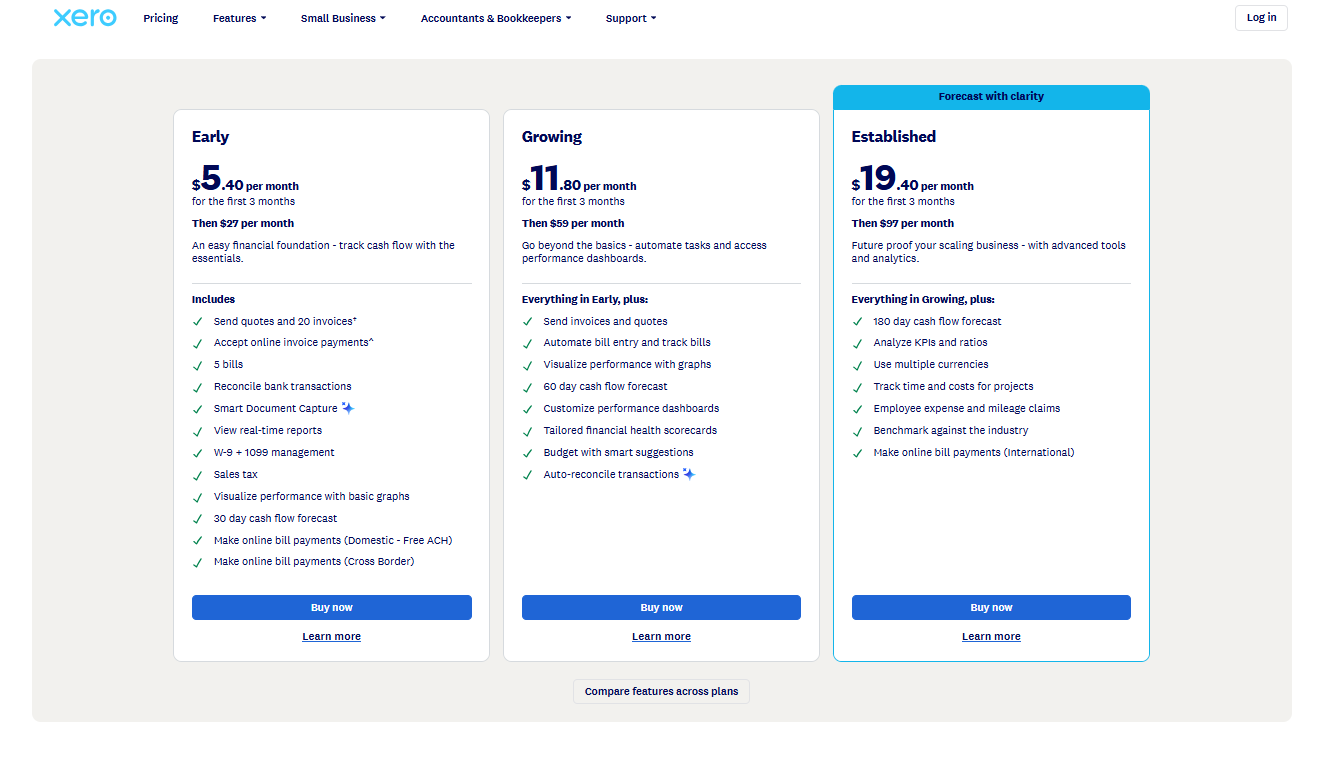 Xero pricing on October 1, 2026